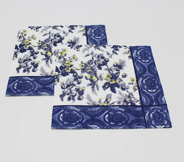 Wholesale vintage flower printed tissue paper napkin serviettes for dinner