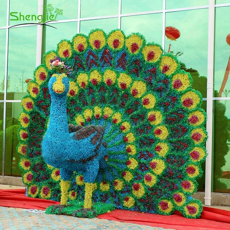 Big project park decorative artificial grass peacock topiary animal
