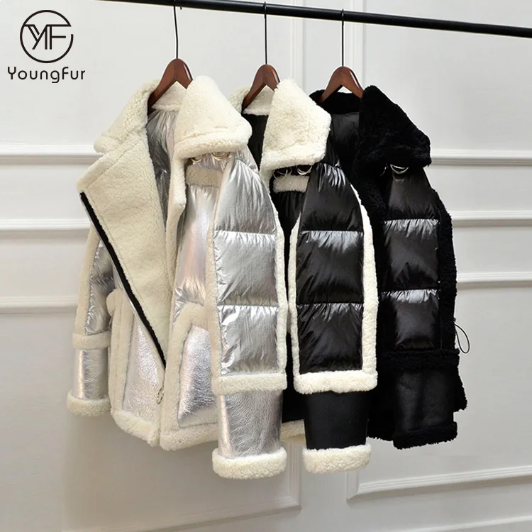 Winter Fashion Lamb Skin Fur Coats Double Face Sheepskin Fur Jacket