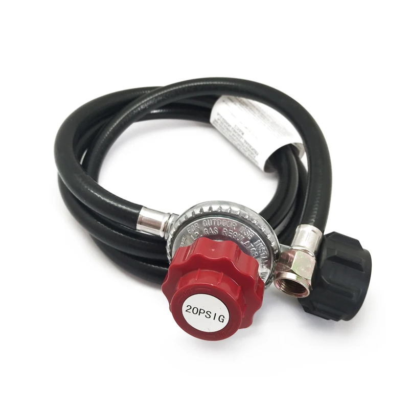 LONGTIME 0-20 PSI Butane Propane LPG High Pressure Regulator with 4 FT Hose