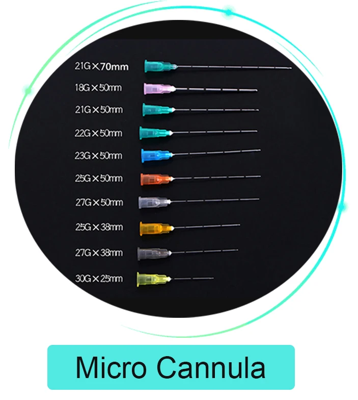 Disposable 27G 38mm micro cannula  for filler injections