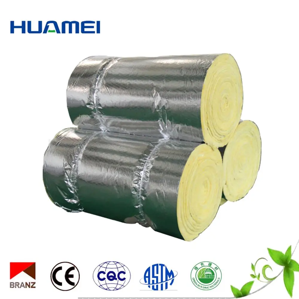 
Fire Rated Compressed glass wool roll with aluminum foil covering 