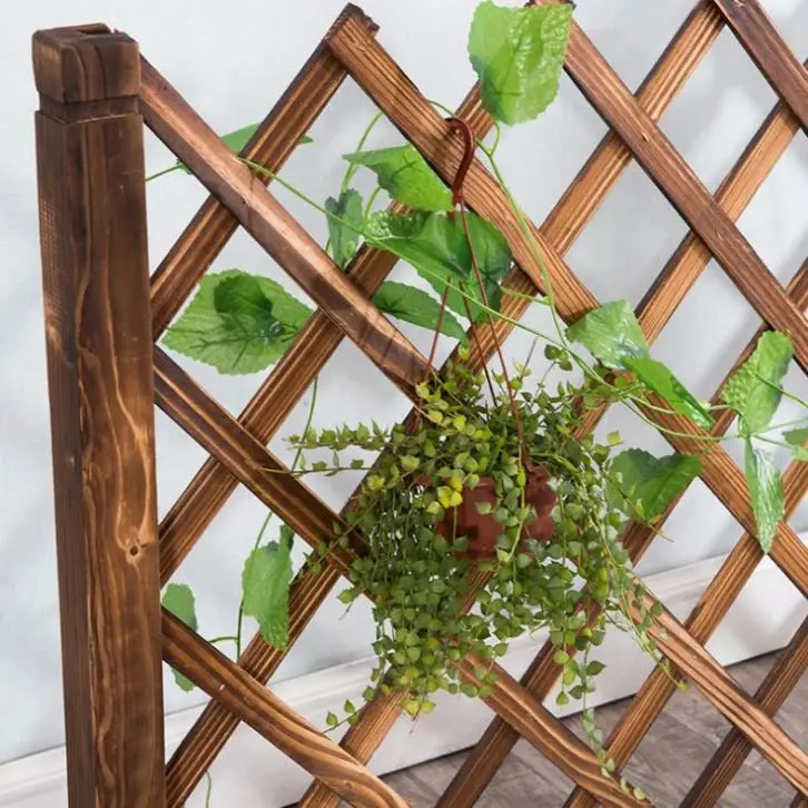 China Customizable fence restaurant partition outdoor wooden grid flower stand vine gardening flower stand