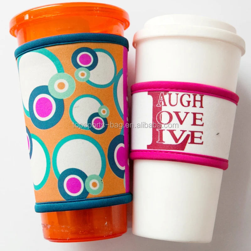 Wholesale sublimation printed insulated neoprene coffee cup warmer cooler custom coffee mug sleeve