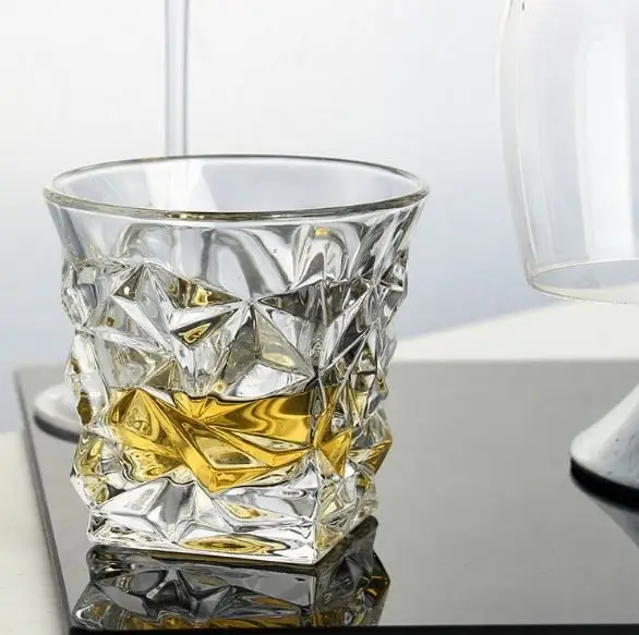 
Diamond Cut Whiskey Glasses Ice Shape Crystal Glass Bourbon Glassware Glass Cup 