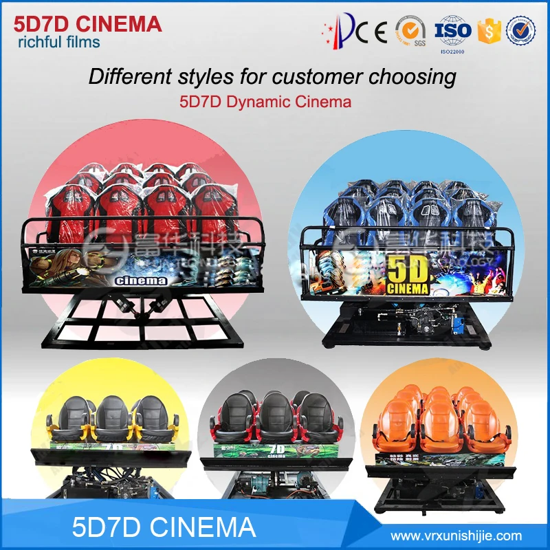 Best Electric System 5D Cinema Systems 7D Cinema Cabin 6 Seat Equipment Hot Sale 5d  Movie Theater
