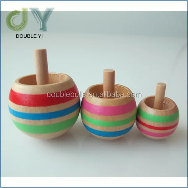 Top quality Promotional toy wooden spinning tops