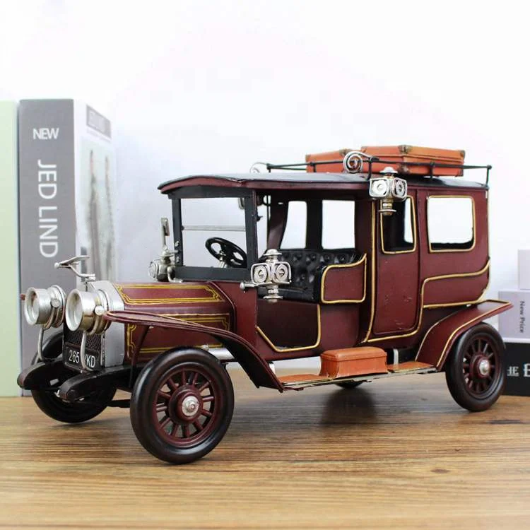 1907 Metal Old Diecast Car Model 1: 12 Figurine Vintage Vehicle Model Car Figurine Retro Boy Toy Gift Home Office Decor