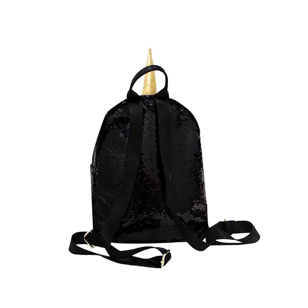 Wholesale black fashion sequins Student unicorn design school backpack women ladies for girl