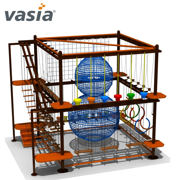 Shopping mall children develop indoor rope course adventure