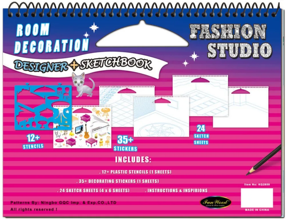 FUNWOOD GQC Children Coloring Sticker Book Set Printing,Factory Supplies DIY Dress up Book Printing