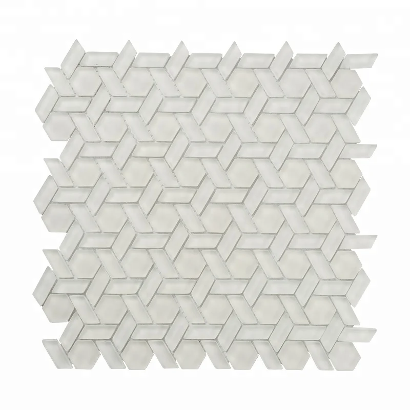 Random Kitchen Splashback Hexagon 8mm Thickness Matt Glass Mosaic Tile