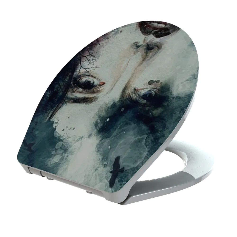 Новый дизайн, новинка, сиденье для унитаза с быстроразъемным шарниром, одна кнопка мягкого закрытия