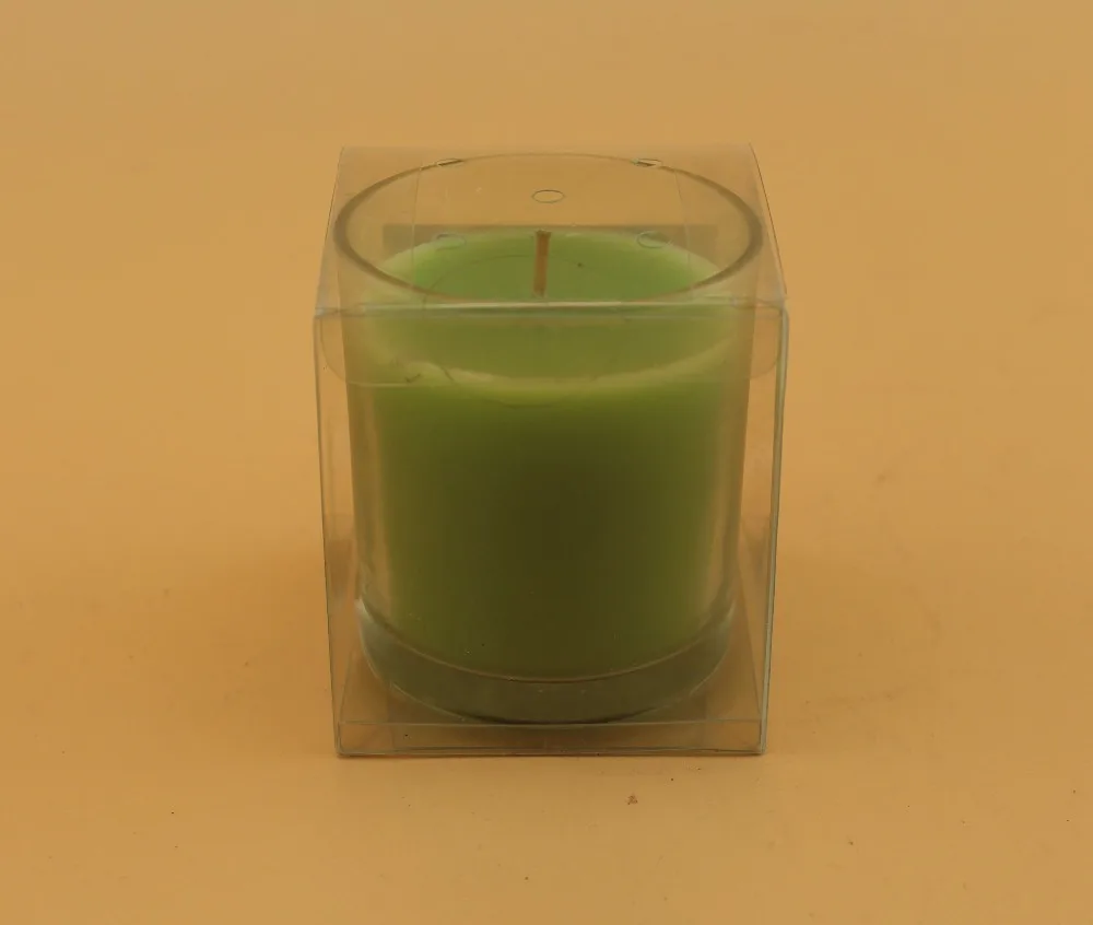 online wholesale scented candles blue white glass candle jar with beeswax AG3222