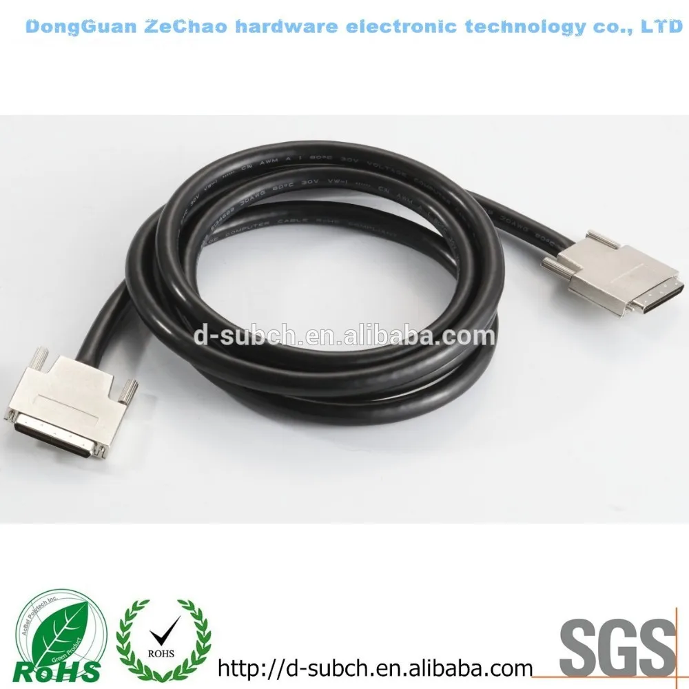 Топ стандарт металла вытяжки 68 P SCSI к VHDCI 68 контакт. кабель 1.27 мм шаг