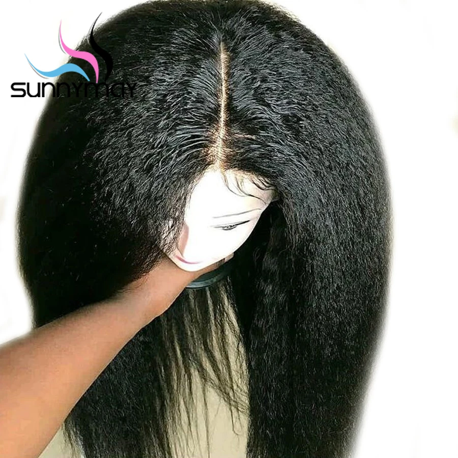 
Sunnymay 13x6 Lace Front Human Hair Wigs With Baby Hair Remy Kinky Straight Wigs Pre Plucked Brazilian Lace Front Wigs Glueless 