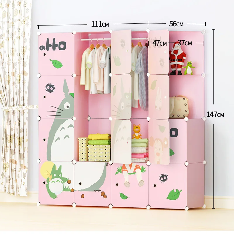 Детский гардероб, милый детский портативный шкаф, шкаф для спальни, шкаф для одежды, подвесная стойка для хранения, органайзер-кубик