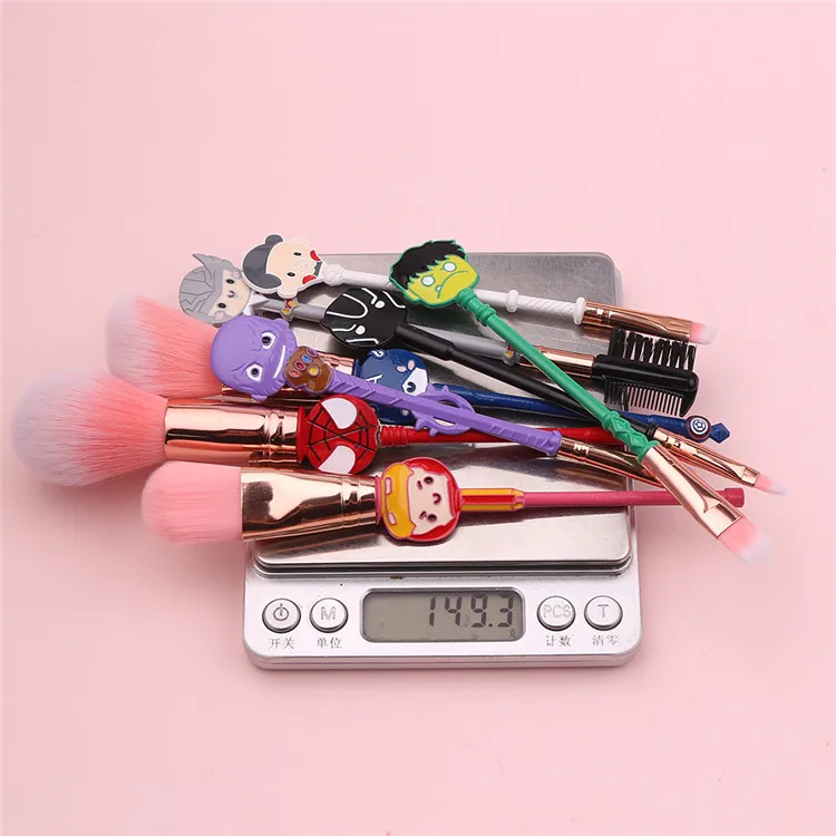 8pcs The Avengerss Makeup Kits Avenger Marvel Peripheral beauty tool Thanos Spider man make up brush