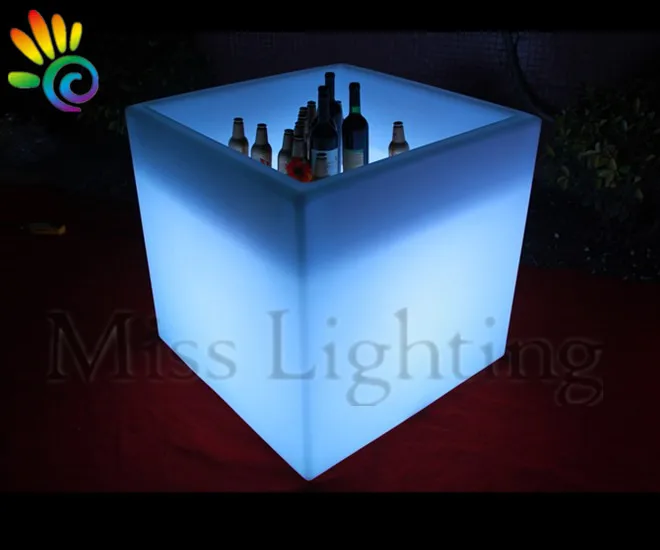 Promotion Cheap Plastic RGB colorful led luminous moet chandon Ice cube Bucket for Beer