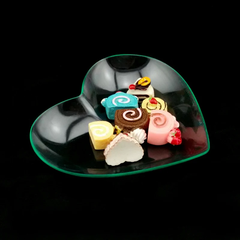 smooth line heart shape dish dessert appetizer clear dish for sale