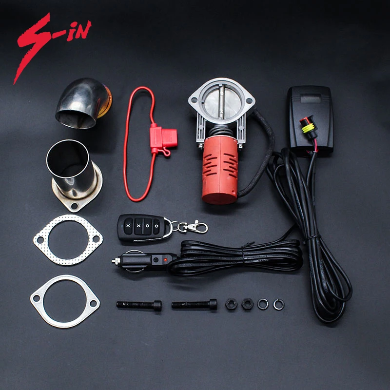 Universal 51/63/76mm Auto exhaust cutout electronic aluminium valve kit with remote control