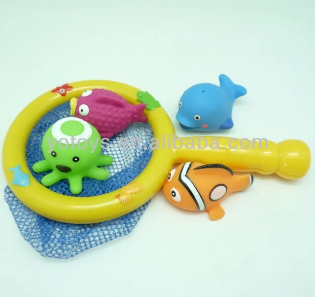 Baby bath toy squirts sea animal fish net toy set