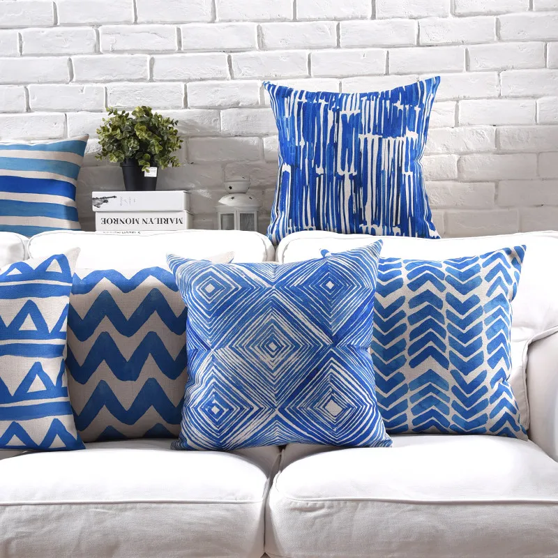 High Quality Mediterranean style geometrical pattern pillow case decorative for home decor