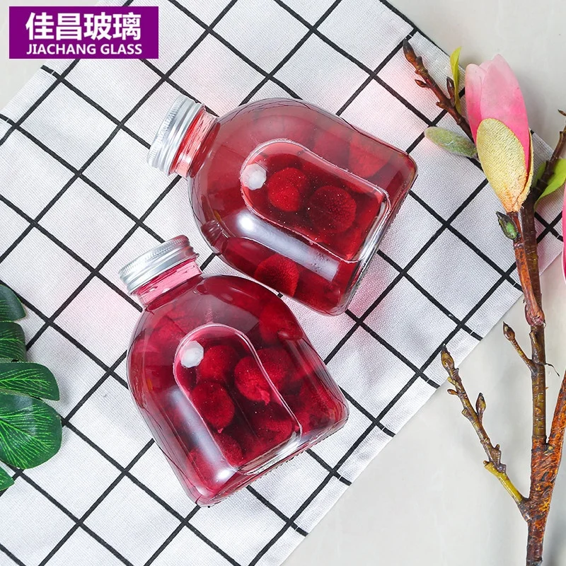 Wholesale 300ml500ml Juice Milk Bottle Beverage Glass Bottle with Lid