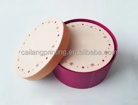 Small rigid round paperboard gift packaging box with lid 2 piece candle box in high quality