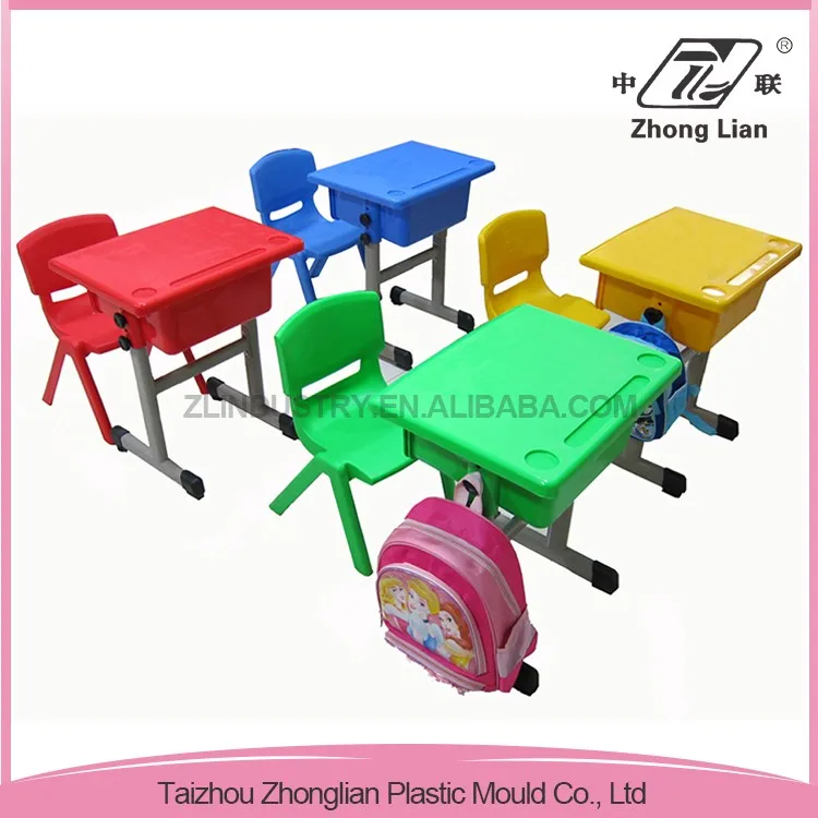 China made primary school adjustable writing children table chair