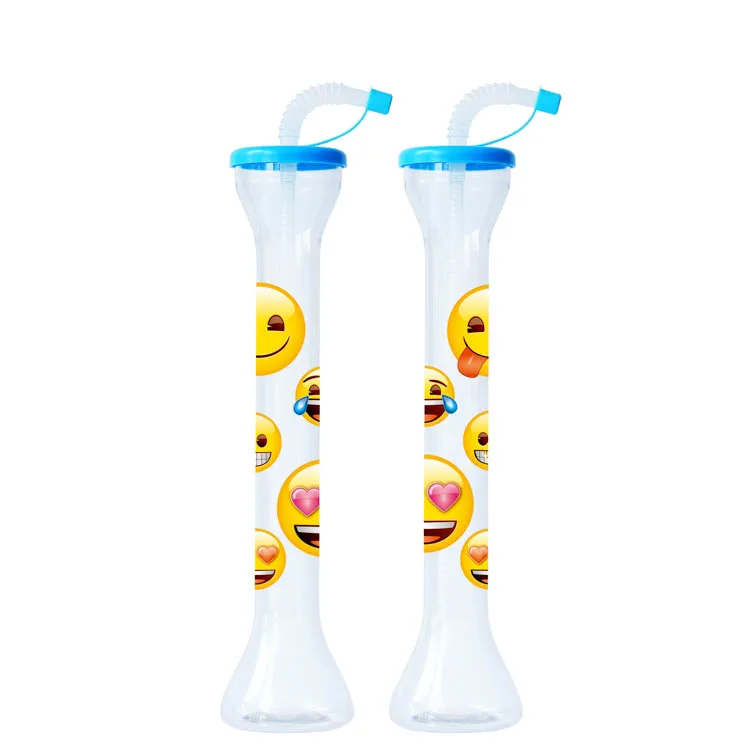 Long Neck Customized Drinking Party Yard Cup Clear Yard Cup With Straw