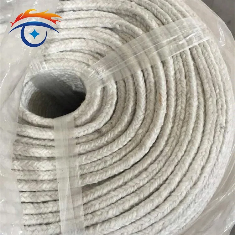 1260 NATI Asbestos Free Ceramic Fiber Square Braided Rope for Furnace Door
