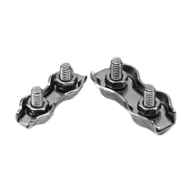 Stainless steel 316 hardware fasteners M5 wire rope duplex clips double clamp