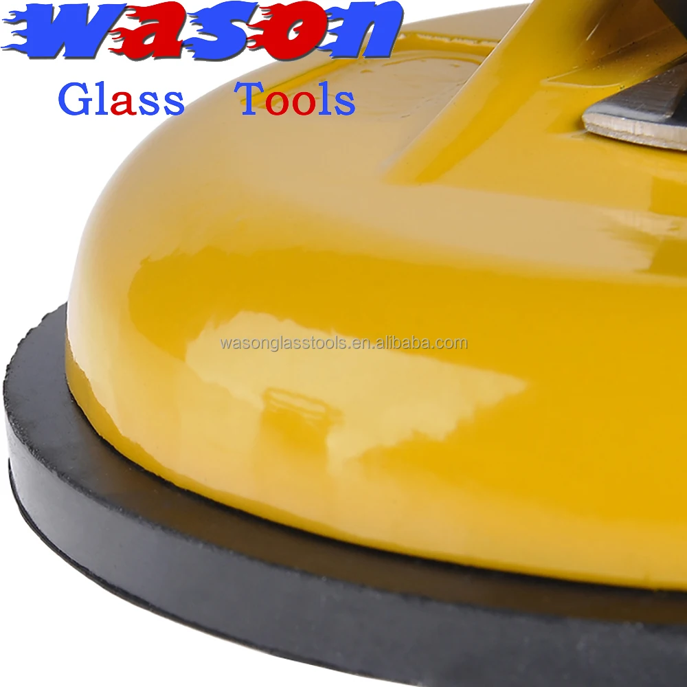 metal handle Yellow single cup Sucker for carry max 50kg glass