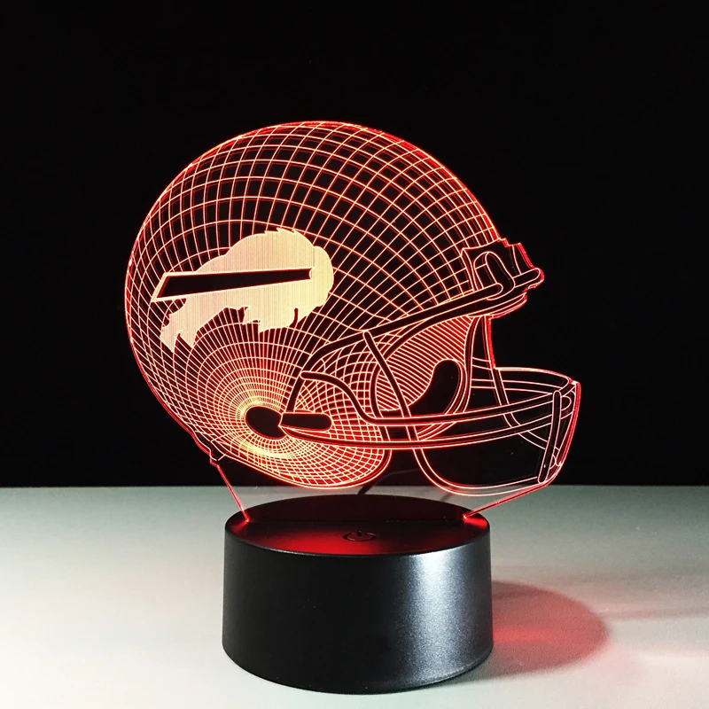 Баффало Американский футбол шапка шлем 3D NFL светодиодный цвет меняется Декор ночник на сенсорное управление индукции и батареи