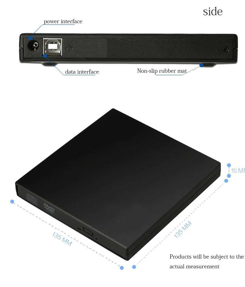 Внешний DVD ROM Оптический накопитель USB 2,0 CD/DVD-ROM CD-RW плеер горелка тонкий портативный считыватель рекордер для ноутбука