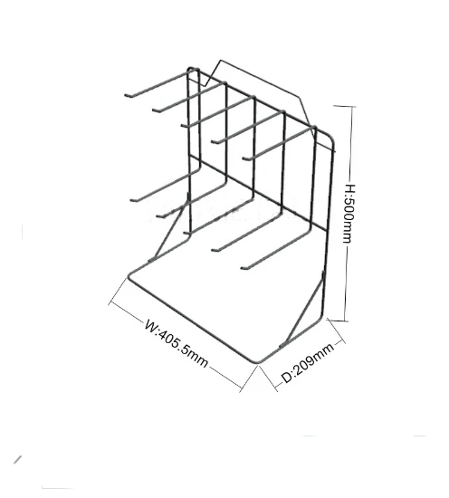 Hot sale good quality countertop snack display,3 Peg Black Wire Counter Display, sock and key chain display holders