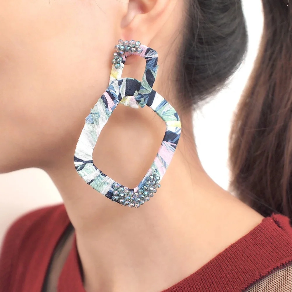 HANSIDON Unique Charm Blue Rhinestones Statement Jewelry Sets Women Gold Choker Necklace Bracelets Set Fashion Bangles Torques