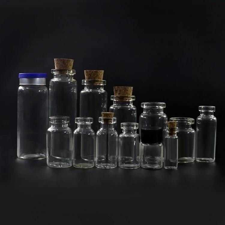 1ml 2ml 10ml 20ml 30ml Mini Clear Wishing Message Glass Bottles Vials With Cork