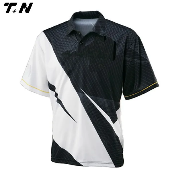 China factory sublimated polo shirt black and white