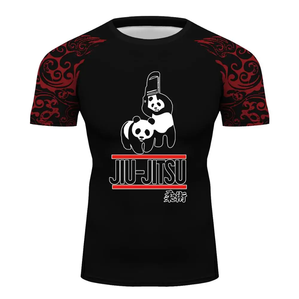 Customized rashguard tshirts gracie brazilian jiu jitsu t-shirt compression shirt men short gi bjj jiu jitsu mma Print your logo