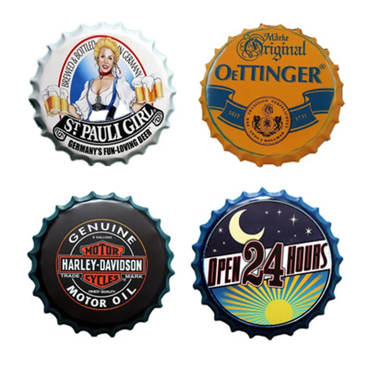 Customized Metal Tinplate Bottle Caps /Beer Bottle Caps for Wall Decoration