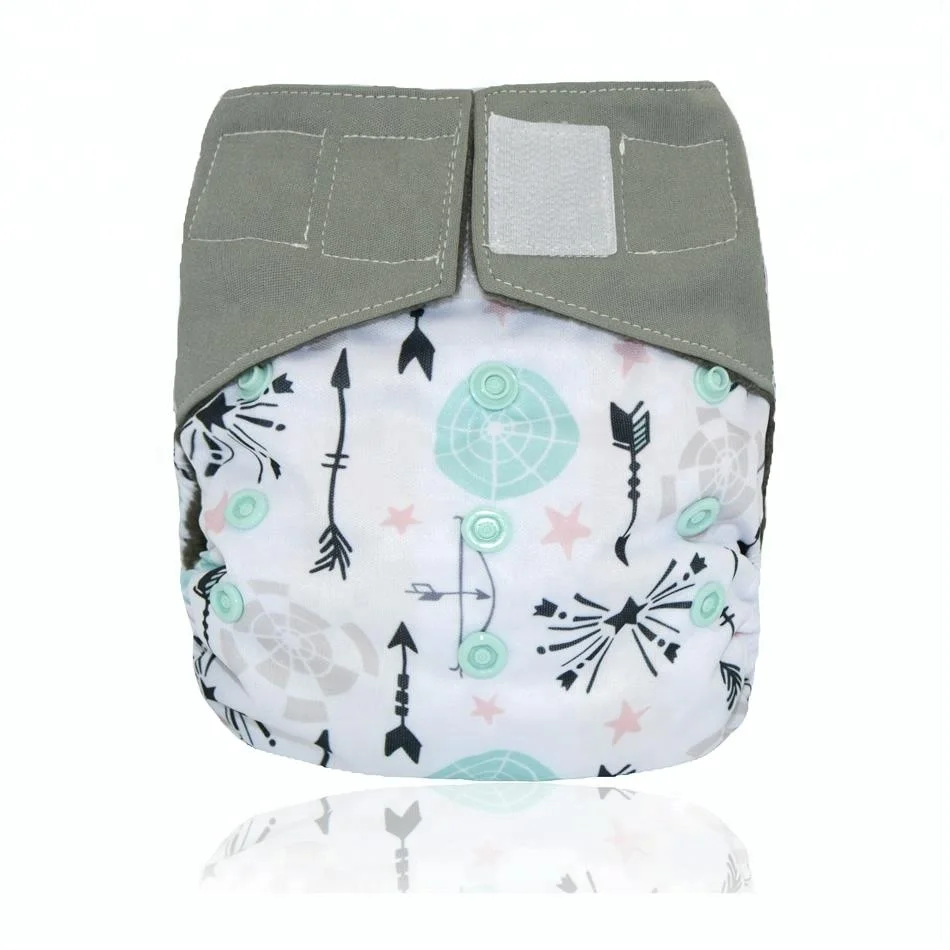 OS Bamboo Updated Night AIO cloth diaper with sewn insert, charcoal bamboo inner, high absorbent