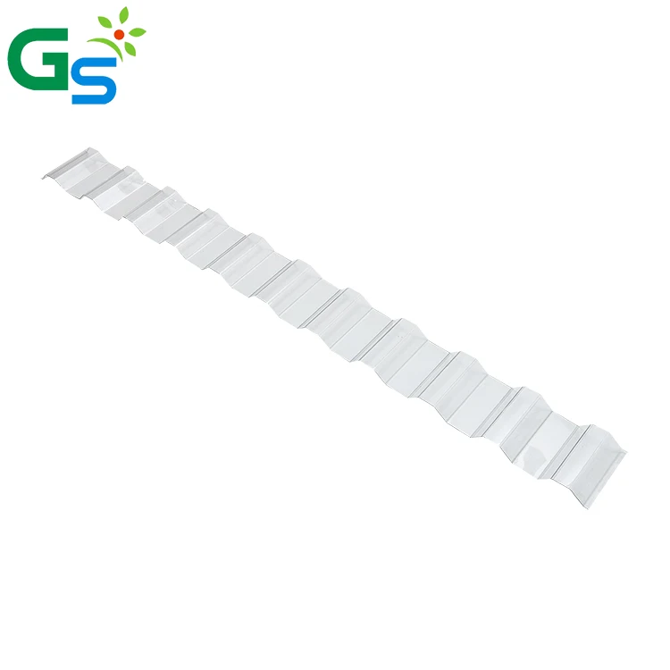 Guansu clear and colored pc corrugated sheet 1150mm width  for vietnam market made from 100% virgin Bayer polycarbonate material