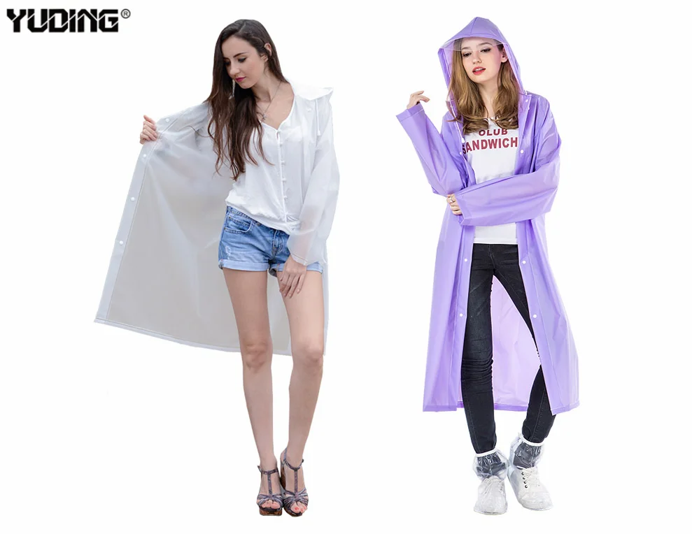 Safety raincoat reflective ladies hood long raincoat