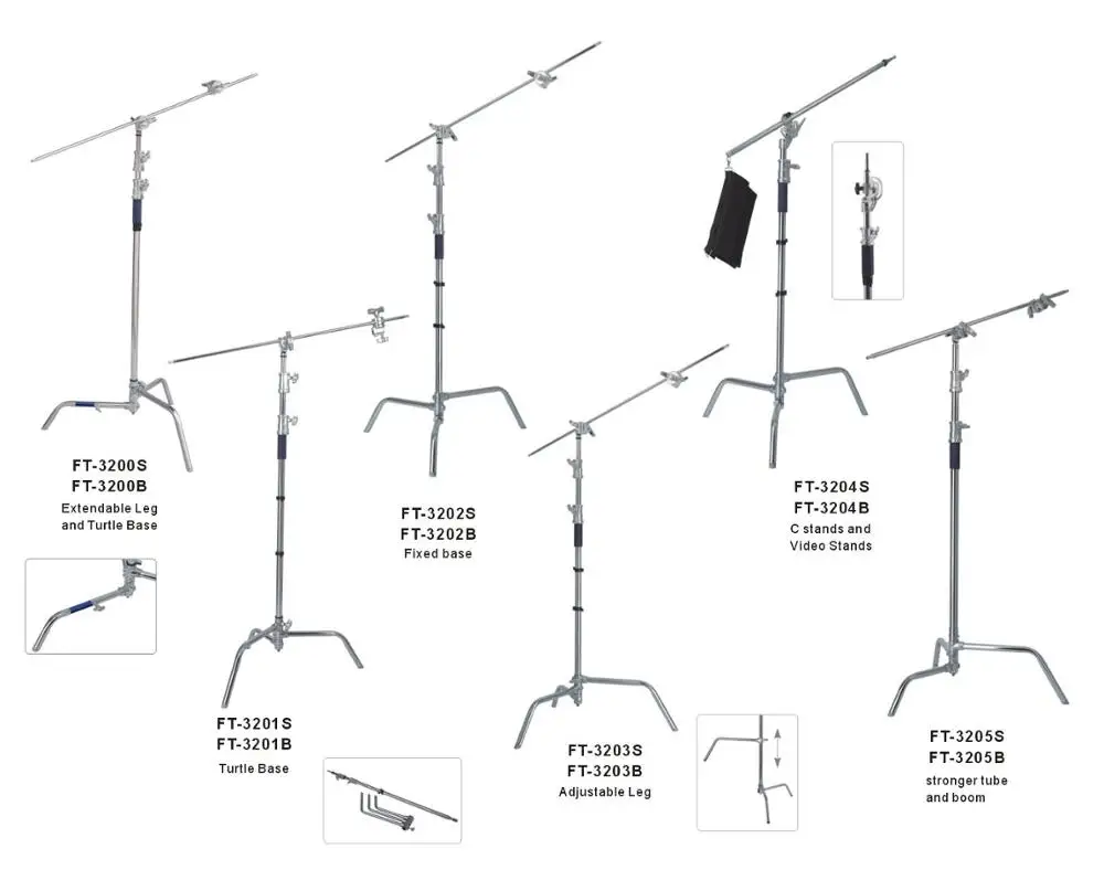 Стальная сверхпрочная C-подставка, 10,8 футов регулируемая ножка, крепкий Штатив для фотосъемки