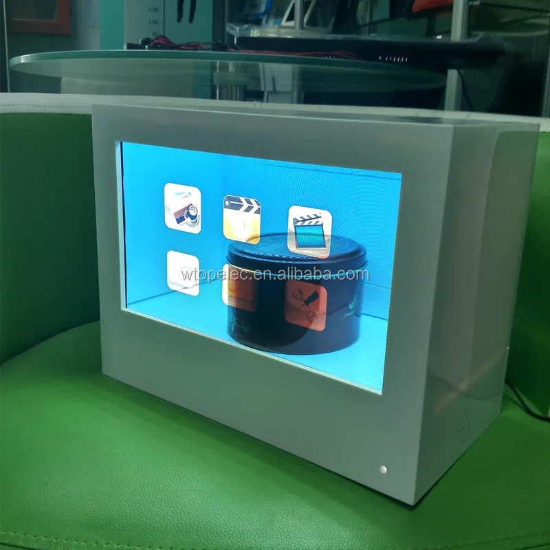 10inch transparent lcd display box for exhibition LCD screen player showcase for shopping mall