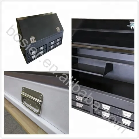 Upright Truck Ute Steel Tool Box 1300mm Ball Bearing Slide T-bar Lock Black