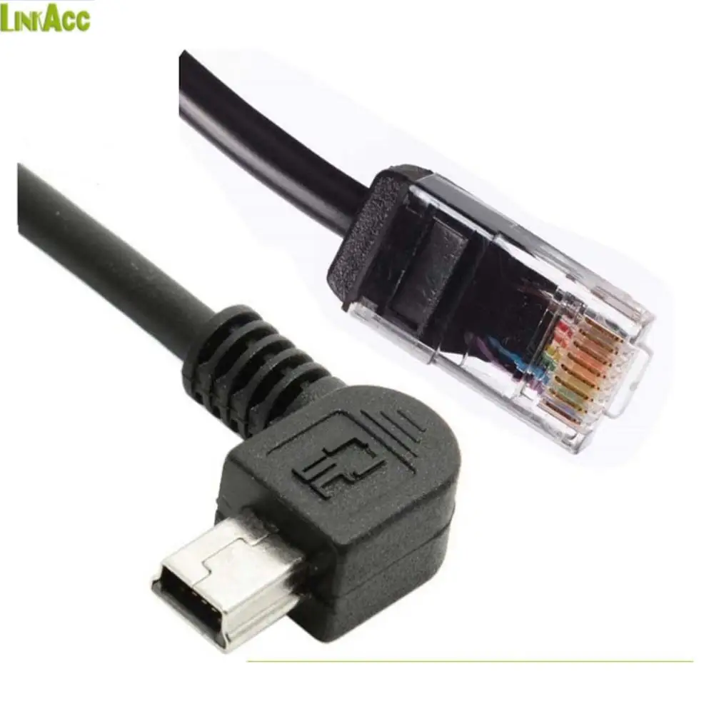 Right Angle Mini USB Wiring Adapter B Header Connector to Cat5e/RJ45/RCA Cable Socket for Cabling Ethernet