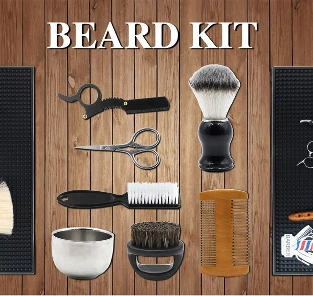 7 шт., Мужская деревянная щетка для ухода за бородой